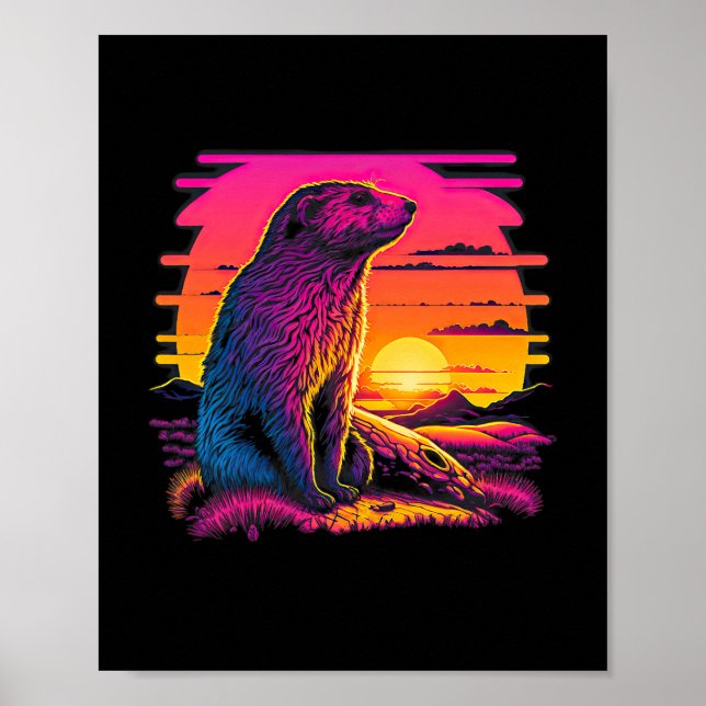 Retro Ästhetische Groundhog 45 Poster (Vorne)