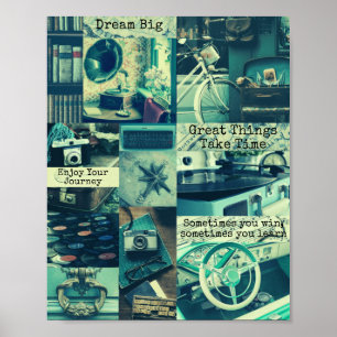 Retro-Ästhetische Motherboard Fotocollage Quotes Poster
