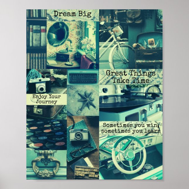 Retro-Ästhetische Motherboard Fotocollage Quotes Poster (Vorne)
