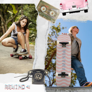 Retro-ästhetische, trippige, groovöse Streifen per Skateboard