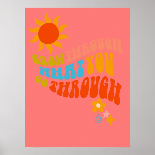 Retro ästhetische Word Art für Mädchen, Tweens, Te Poster (Vorne)