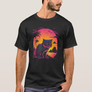 Retro-Ästhetische, wütende Katze T-Shirt