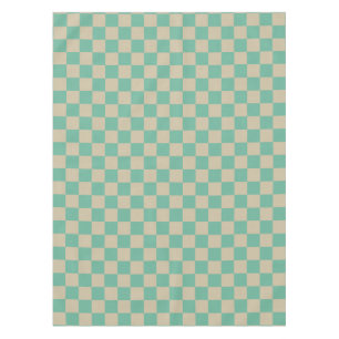 Retro ästhetisches Schachbrettmuster Minze und San Tischdecke