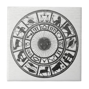 Retro-Astrologie - Tierkreisrad Fliese