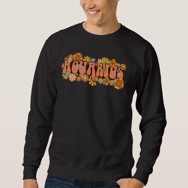 Retro Astrologie Zodiac Unterzeichnung Januar Gebu Sweatshirt (Vorderseite)