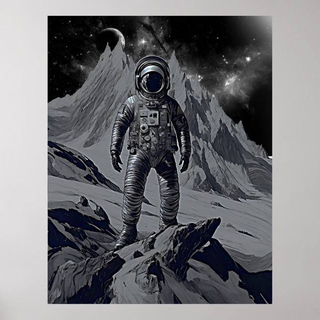 Retro Astronaut Dreamscape Poster (Vorne)