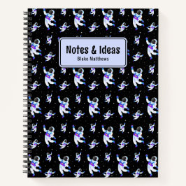 Retro-Astronauten schwimmen im Raum-Notebook Notizbuch