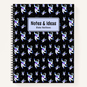 Retro-Astronauten schwimmen im Raum-Notebook Notizbuch