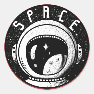 Retro Astronautenserie Runder Aufkleber
