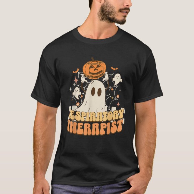 Retro Atemtherapeut RT Pumpkin Ghost Fall T-Shirt (Vorderseite)