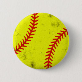 Retro Athletic Softball Fastpitch Game Day Style Button