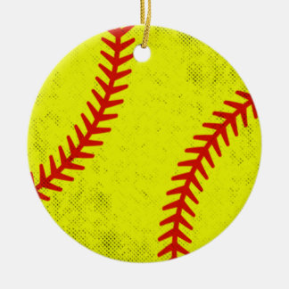 Retro Athletic Softball Fastpitch Game Day Style Keramik Ornament