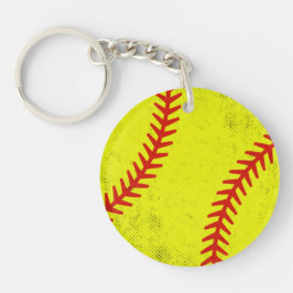 Retro Athletic Softball Fastpitch Game Day Style Schlüsselanhänger