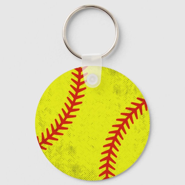 Retro Athletic Softball Fastpitch Game Day Style Schlüsselanhänger (Vorderseite)