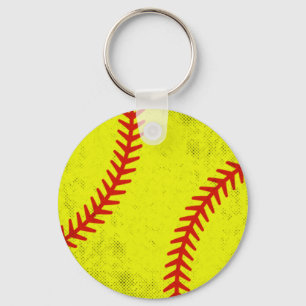 Retro-Athletic-Softball-Fastpitch-Spieltag-Style Schlüsselanhänger