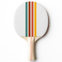 Retro Athletic Stripe Ping Pong Paddle