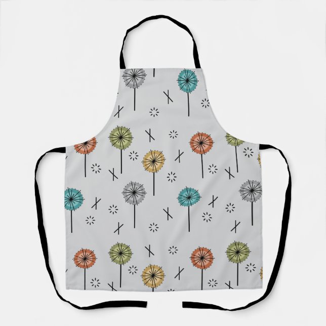 Retro-Atom-Blumen Mehrfarbig Schürze (Vorderseite)