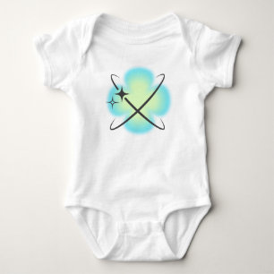 Retro Atom Teal-Blume Baby Strampler