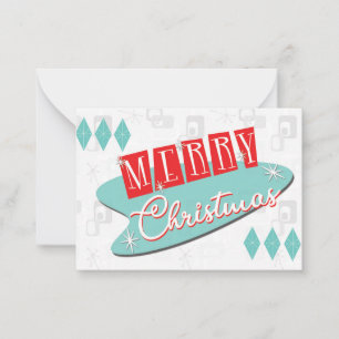 Retro-Atom-Weihnachten Mitteilungskarte