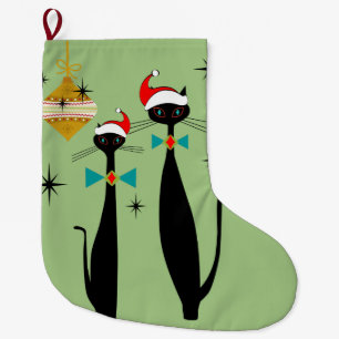 Retro Atoma Era Mitte Jahrhundert Moderne Weihnach Großer Weihnachtsstrumpf