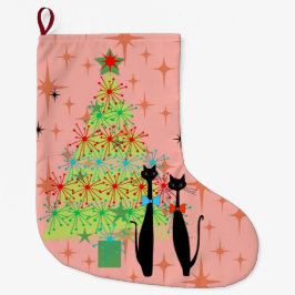 Retro Atoma Era Mitte Jahrhundert Moderne Weihnach Großer Weihnachtsstrumpf