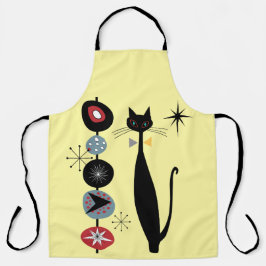 Retro Atoma Mitte Jahrhundert Moderne Coole Katze Schürze