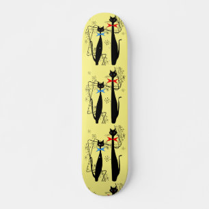 Retro Atoma Mitte Jahrhundert Moderne Coole Katze Skateboard
