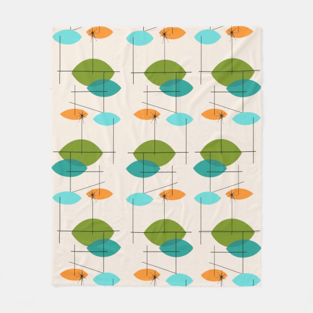 Retro-Atomar-Muster-Fliesblanke Fleecedecke (Vorderseite)