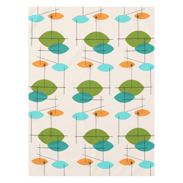 Retro-Atomar-Muster-Tischdecke Tischdecke (Vorderseite)