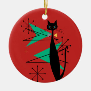 Retro Atomära-Mitte des Jahrhunderts moderne cool Keramik Ornament