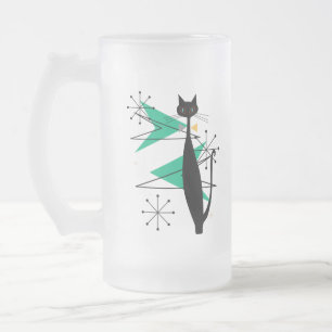 Retro Atomära-Mitte des Jahrhunderts moderne cool Mattglas Bierglas