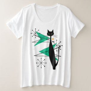Retro Atomära-Mitte des Jahrhunderts moderne coole Große Größe T-Shirt