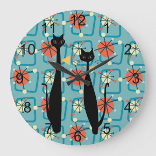 Retro Atomära-Mitte des Jahrhunderts moderne coole Große Wanduhr