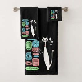 Retro Atomära-Mitte- des Jahrhundertsmoderne coole Badhandtuch Set