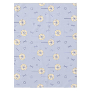 Retro Atomare Blume blau gelb Tischdecke