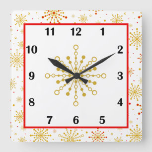 Retro-atomare Grafik Quadratische Wanduhr