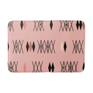 Retro Atomera Diamonds Muster rosa Badematte