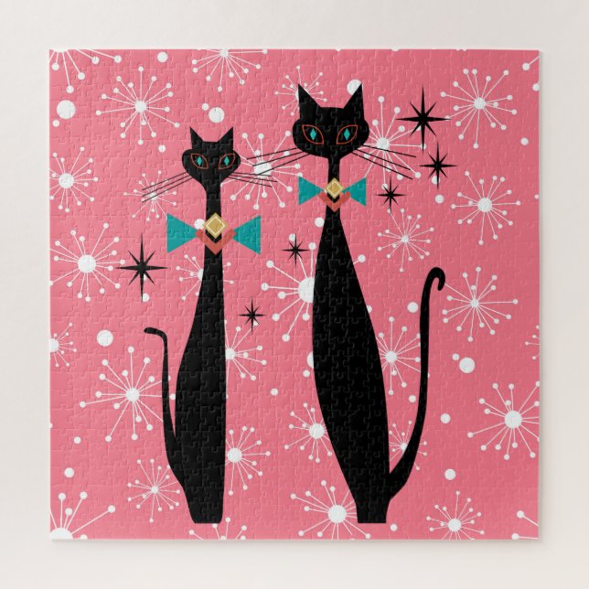 Retro Atomera Mitte Jahrhundert Moderne Coole Katz (Vertikal)