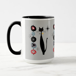 Retro Atomera Mitte Jahrhundert Moderne Coole Katz Tasse