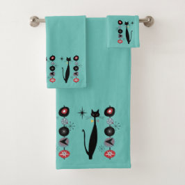 Retro Atomera Mitte Jahrhundert Moderne MCM Coole Badhandtuch Set