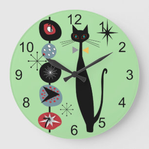 Retro Atomera Mitte Jahrhundert Moderne MCM Coole Große Wanduhr