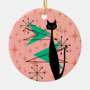 Retro Atomera Mitte Jahrhundert Moderne MCM Coole Keramik Ornament