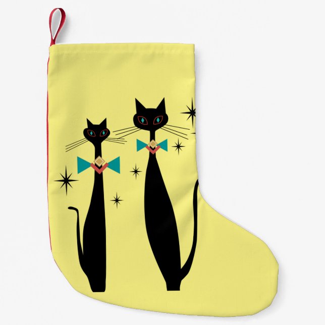 Retro Atomera Mitte Jahrhundert Moderne MCM Coole  Kleiner Weihnachtsstrumpf (Vorderseite)
