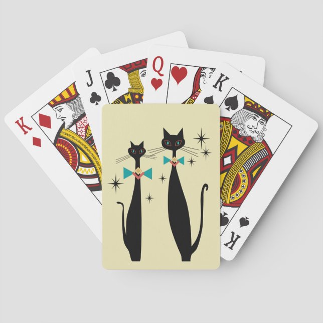 Retro Atomera Mitte Jahrhundert Moderne MCM Coole  Spielkarten (Rückseite)