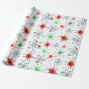 Retro Atomi Weihnachtsfeiertag Geschenkpapier