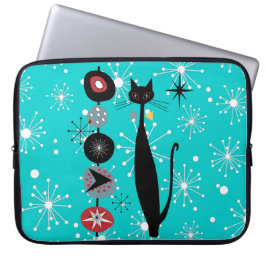 Retro Atomic Ära Mitte Jahrhundert Moderne Kitekat Laptopschutzhülle
