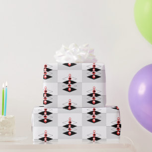 Retro Atomic Art Baubles & Flugzeug Geschenkpapier