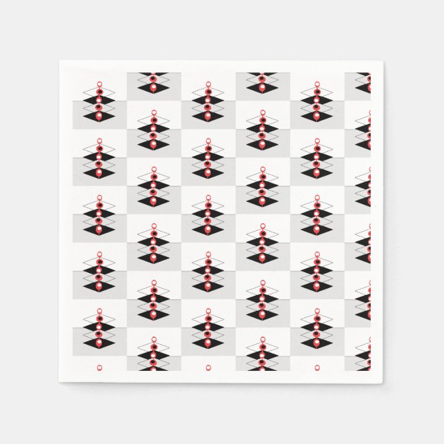 Retro Atomic Art Baubles & Flugzeug Serviette (Vorderseite)