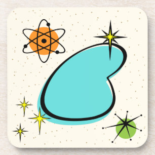 Rétro Atomic Boomerang dessous de verre en plasti