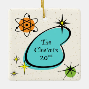 Retro Atomic Boomerang und Keramik Ornament